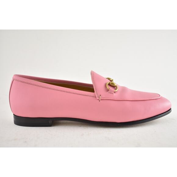 Gucci Jordaan Butterfly Pink Leather Gold Horsebit Mule Slipper Flat Loafer 42 - Picture 2 of 16